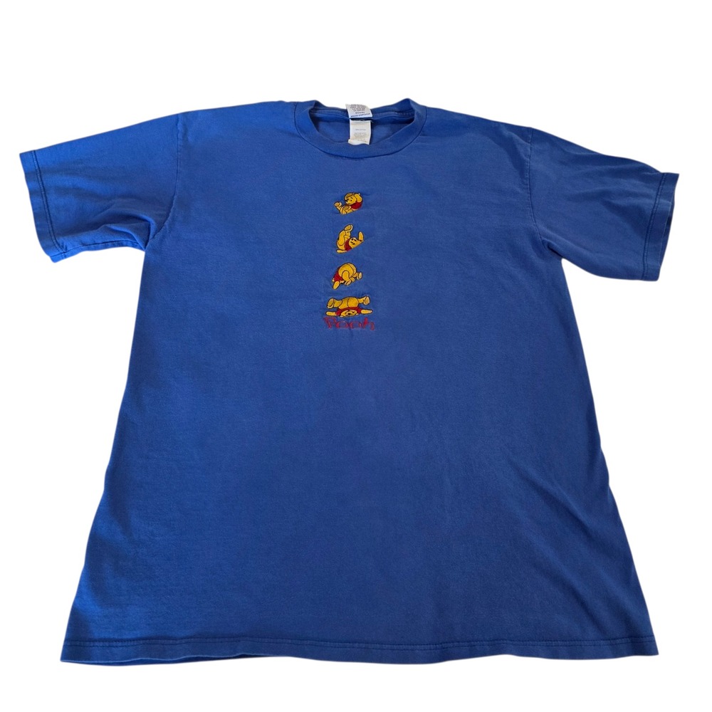 Vintage Disney Winnie The Pooh Graphic T-Shirt L Unisex‎ Blue Cotton Crew Neck